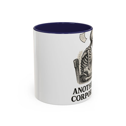 Corporate Humor Coffee Mug, Funny Office Gift, Skeleton Mug, Halloween Decor, Work From Home Coffee Cup, sarcastic office mug