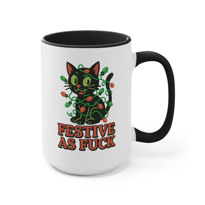 Festive Accent Mugs - Whimsical Holiday Drinkware, Christmas Gift, Cozy Coffee Mug, Unique Housewarming Present, Cute Tea Cup