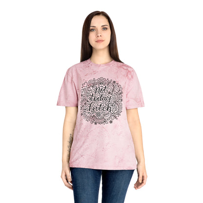 Colorful Graphic Tee for Relaxed Days, Not Today Bitch Shirt, Unisex Tie-Dye T-Shirt, Casual Everyday Wear, Quirky Gift Idea
