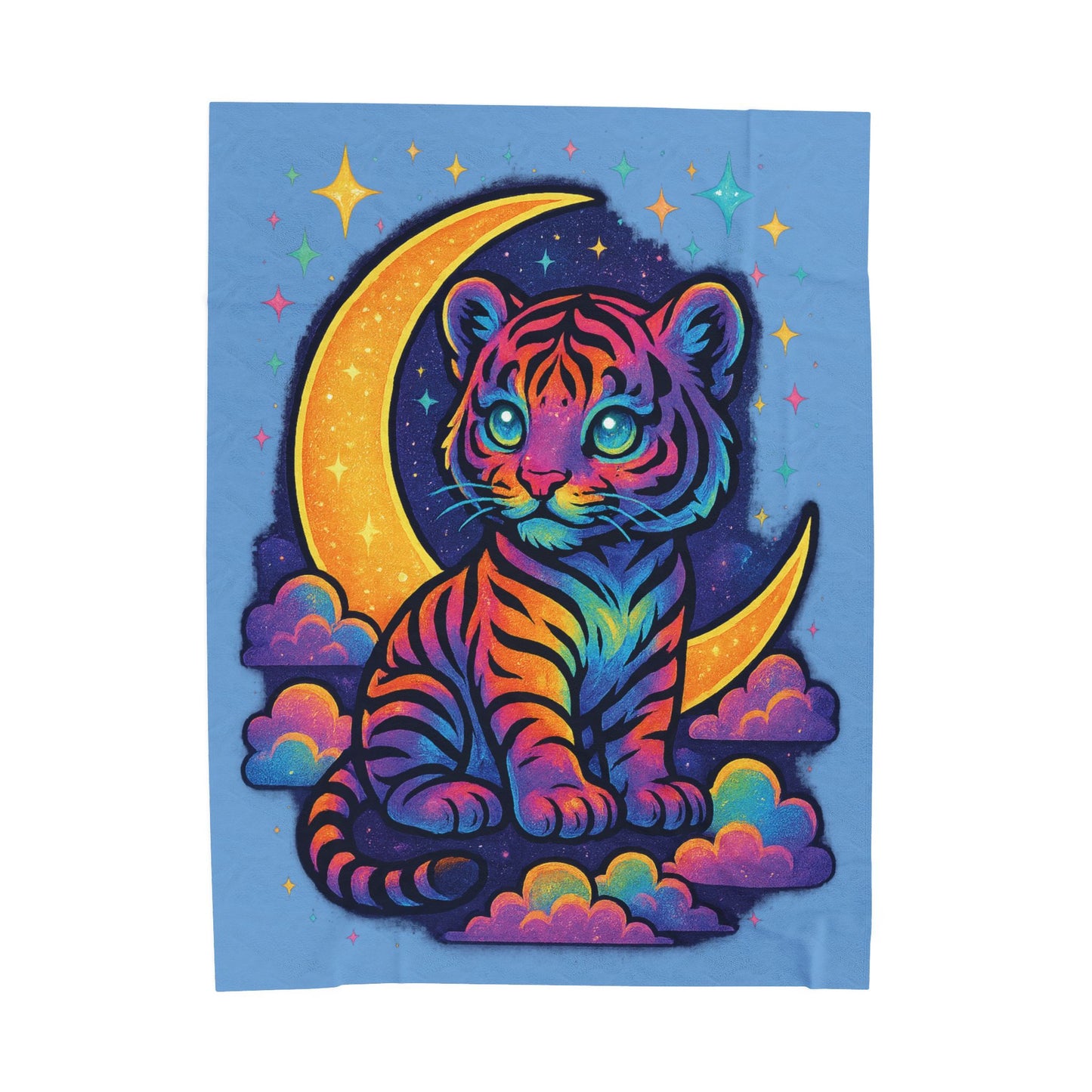 Whimsical Tiger Plush Blanket - Cozy Throw for Kids, Nursery Decor, Gift for Animal Lovers, Sleepovers, and Birthday Celebrations