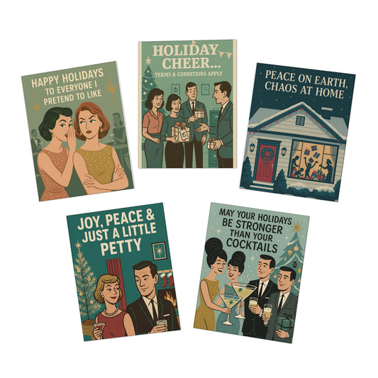 Vintage-Inspired Greeting Cards, Festive Cards for Holidays, Humorous Holiday Greetings, Unique Card Set for Friends, Retro-Themed [...]