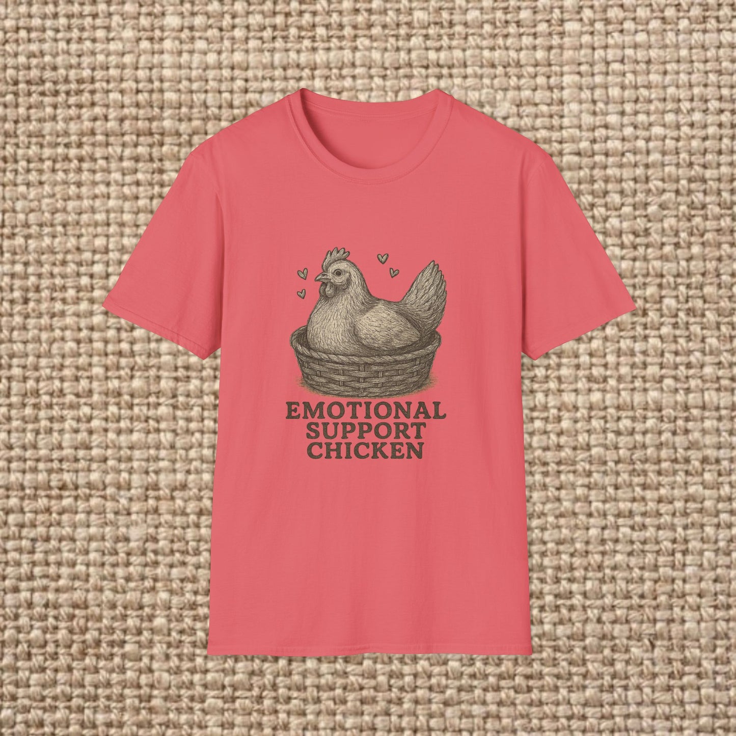 Emotional Support Chicken T-Shirt, Funny Chicken Tee, Farm Animal Gift, Quirky Humor Shirt, Cute Casual Wear, Unisex Apparel