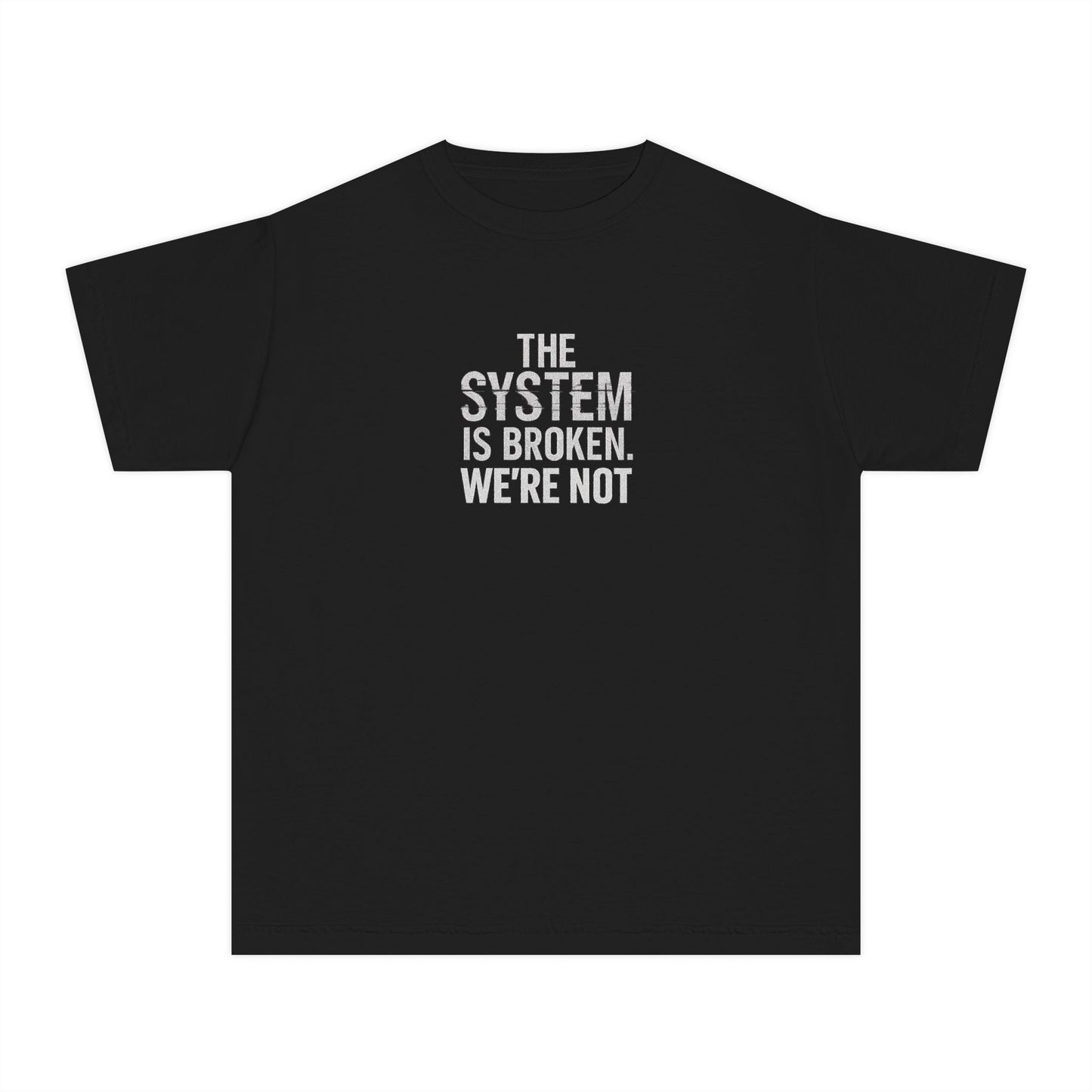 Youth Graphic Tee - The System is Broken, We're Not - Trendy Statement Shirt for Young Activists, Gifts for Teens, Social Justice [...]