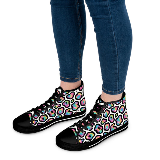 Colorful Leopard Print Women's High Top Sneakers | Trendy Urban Footwear, Fashion Statement, Casual Stylish Kicks, Gift for Her, [...]