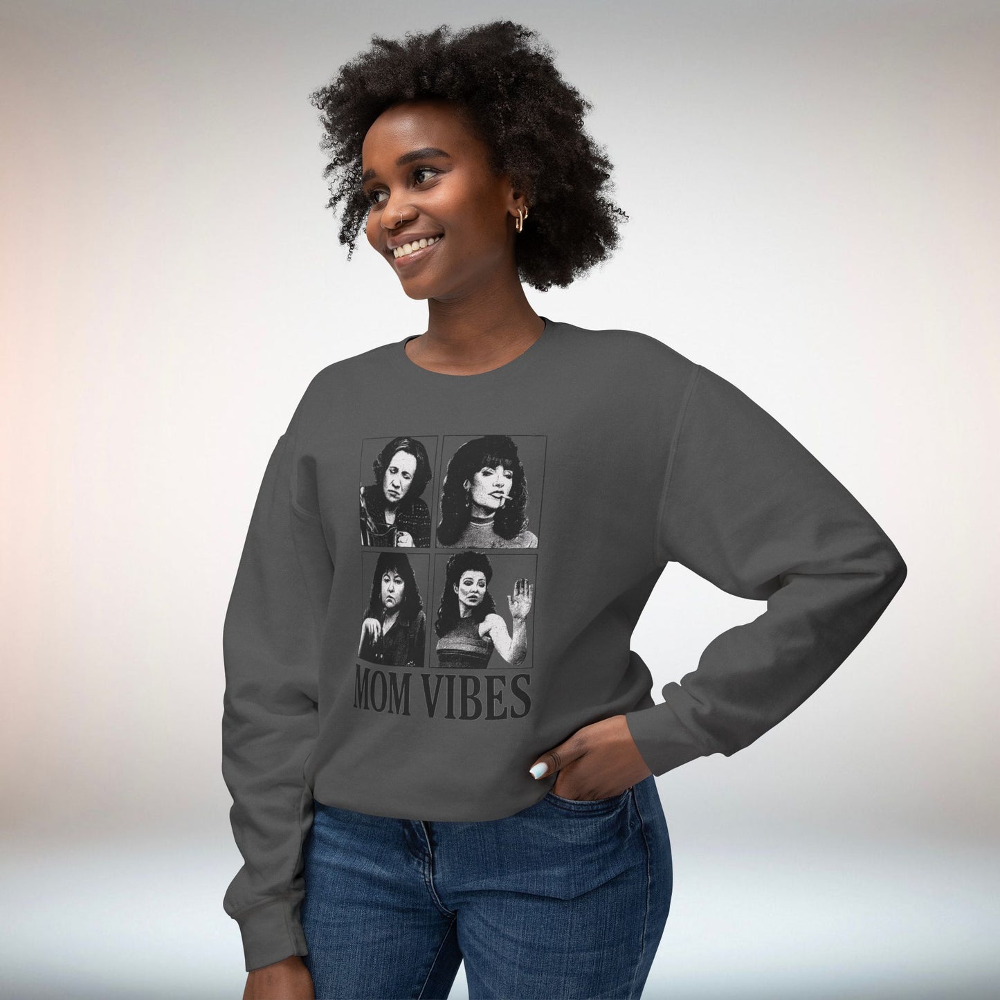 Mom Vibes Crewneck Sweatshirt - Lightweight Unisex Sweater for Casual Wear, Perfect Gift for Mother's Day, Birthdays, Everyday [...]
