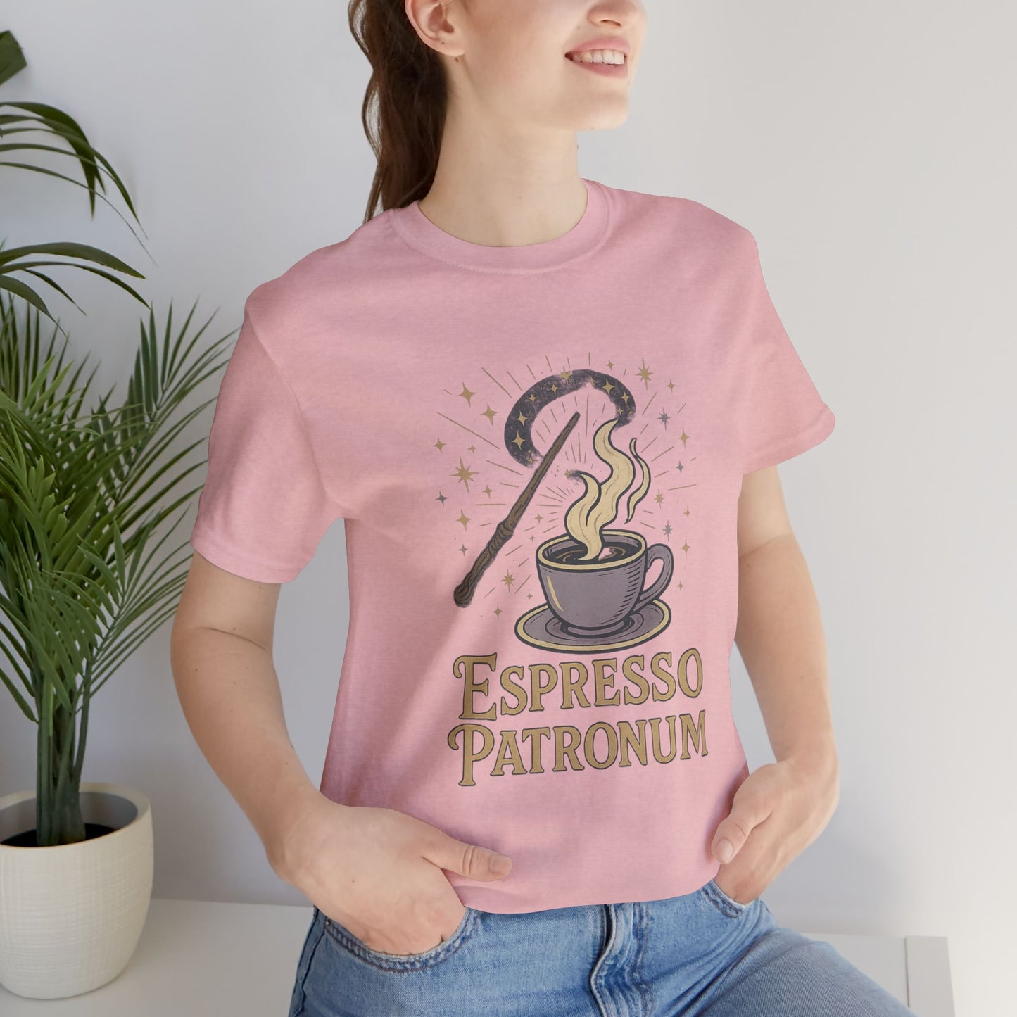Espresso Patronum T-Shirt - Magical Coffee Tee, Gift for Coffee Lovers, Unisex Wizarding Apparel, Perfect for Casual Wear and Events