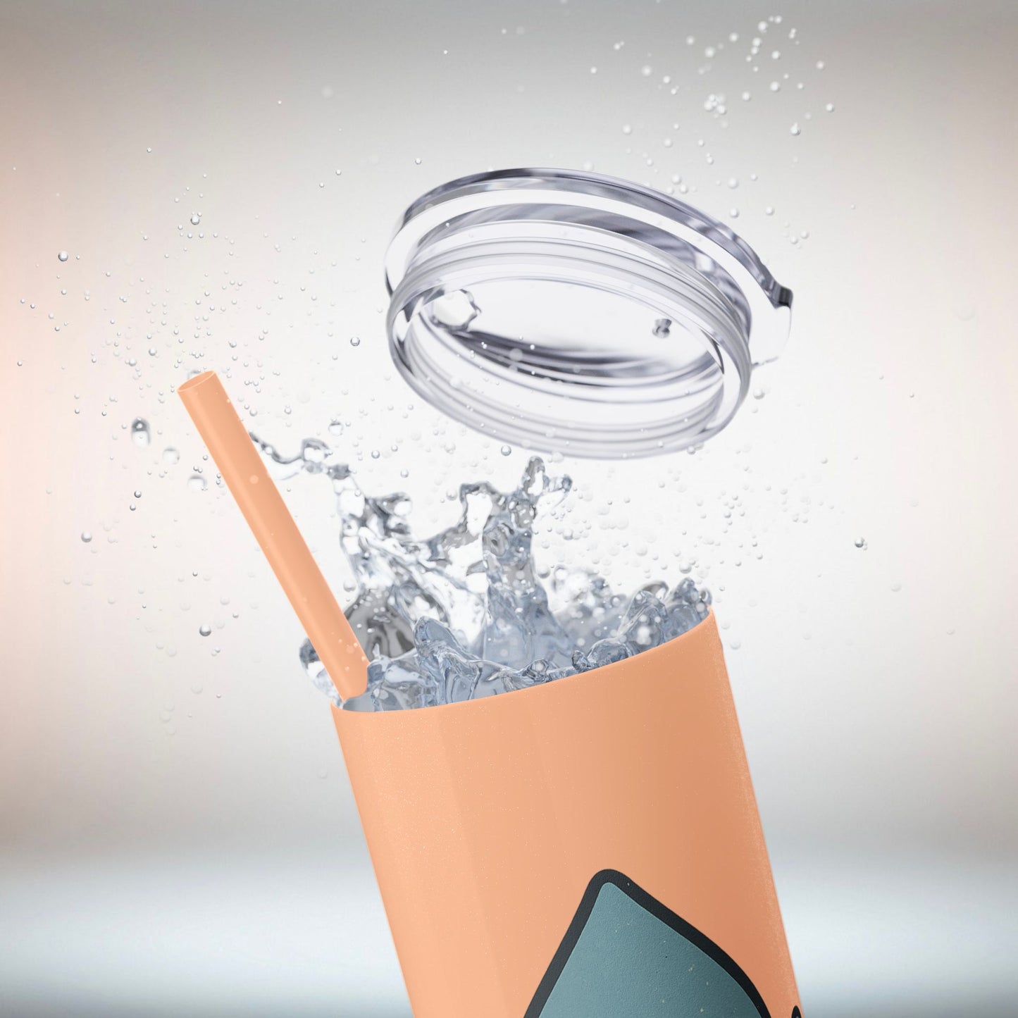 Emotionally Hydrated Tumbler, Cute Water Bottle, 20 oz Slim Cold Drink Cup, Motivational Gift, Summer Hydration, Reusable Straw Cup