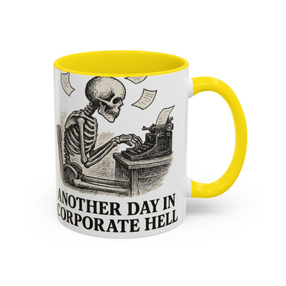 Corporate Humor Coffee Mug, Funny Office Gift, Skeleton Mug, Halloween Decor, Work From Home Coffee Cup, sarcastic office mug