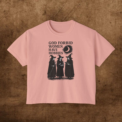 Spooky Women's Boxy Tee, Halloween Shirt, Witchy Vibes Tee, Gift for Witches, Casual Witch Merchandise