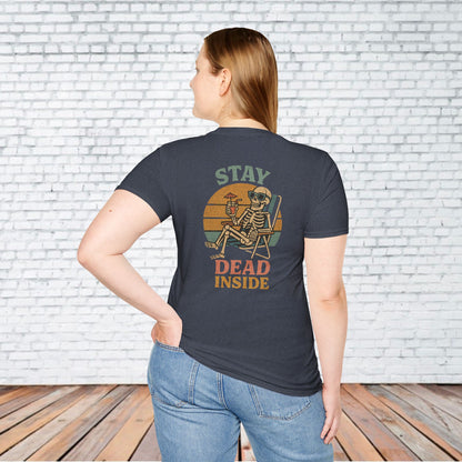 Stay Dead Inside Skeleton T-Shirt, Casual Wear, Halloween Costume, Unisex Gift, Summer Vibes, Funny Graphic Tee