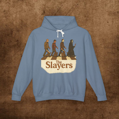 Unisex Lightweight Hooded Sweatshirt - 'The Slayers' Graphic Tee, Perfect for Halloween, Gift for Fans, Casual Wear, Street Style