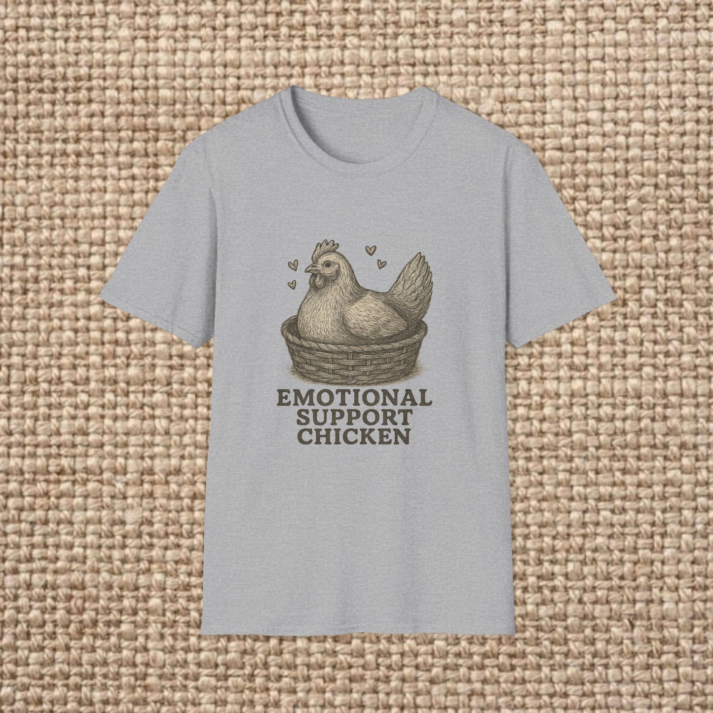 Emotional Support Chicken T-Shirt, Funny Chicken Tee, Farm Animal Gift, Quirky Humor Shirt, Cute Casual Wear, Unisex Apparel