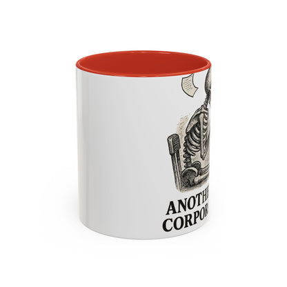 Corporate Humor Coffee Mug, Funny Office Gift, Skeleton Mug, Halloween Decor, Work From Home Coffee Cup, sarcastic office mug