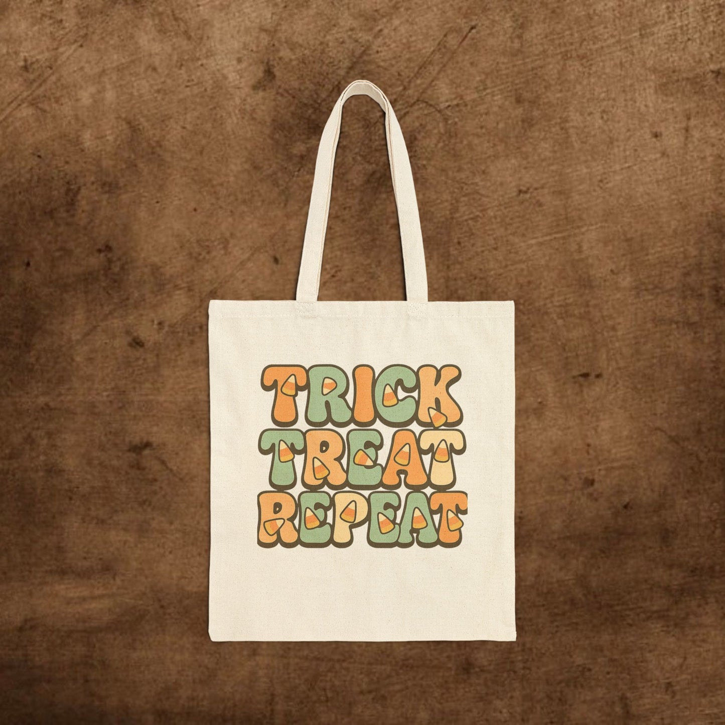 Trick or Treat Cotton Canvas Tote Bag | Halloween Reusable Shopper, Eco-Friendly Gift, Seasonal Carryall, Trick Treat Repeat Tote
