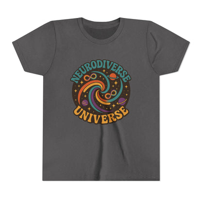 Neurodiverse Universe Youth Tee, Cool Children's T-Shirt, Educational Apparel, Gift for Kids, Space-themed Youth Shirt