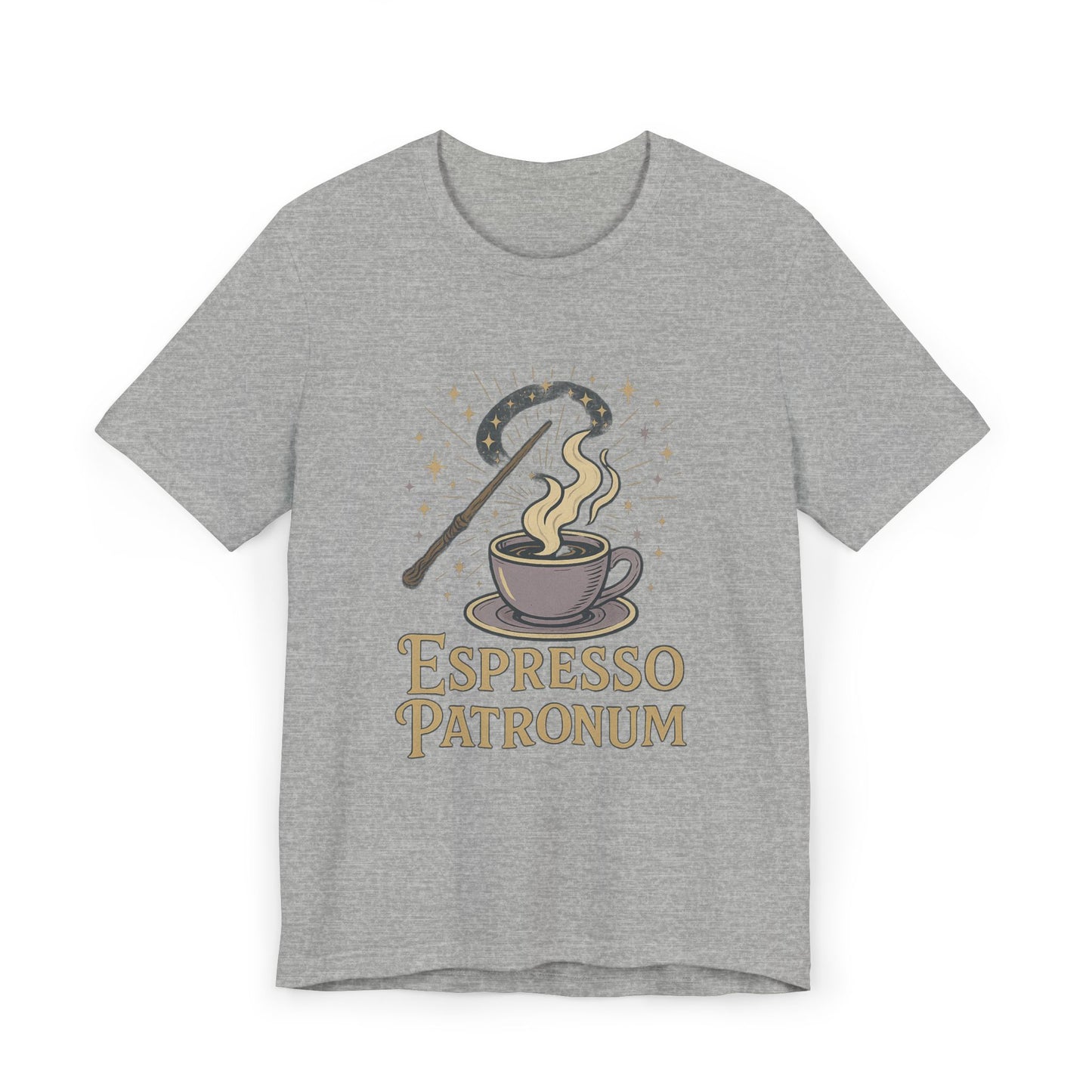 Espresso Patronum T-Shirt - Magical Coffee Tee, Gift for Coffee Lovers, Unisex Wizarding Apparel, Perfect for Casual Wear and Events
