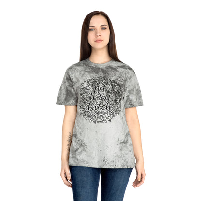 Colorful Graphic Tee for Relaxed Days, Not Today Bitch Shirt, Unisex Tie-Dye T-Shirt, Casual Everyday Wear, Quirky Gift Idea