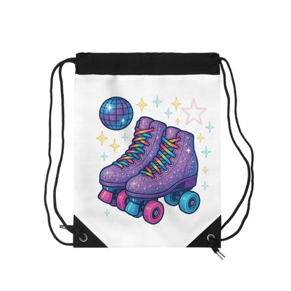 Retro Roller Skates Drawstring Bag - Fun Gym Tote, Sports Bag, Dance Class Essentials, Festival Gear, Unique Gift Idea