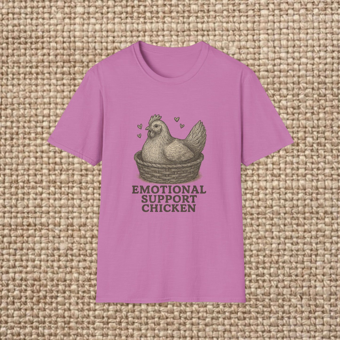 Emotional Support Chicken T-Shirt, Funny Chicken Tee, Farm Animal Gift, Quirky Humor Shirt, Cute Casual Wear, Unisex Apparel