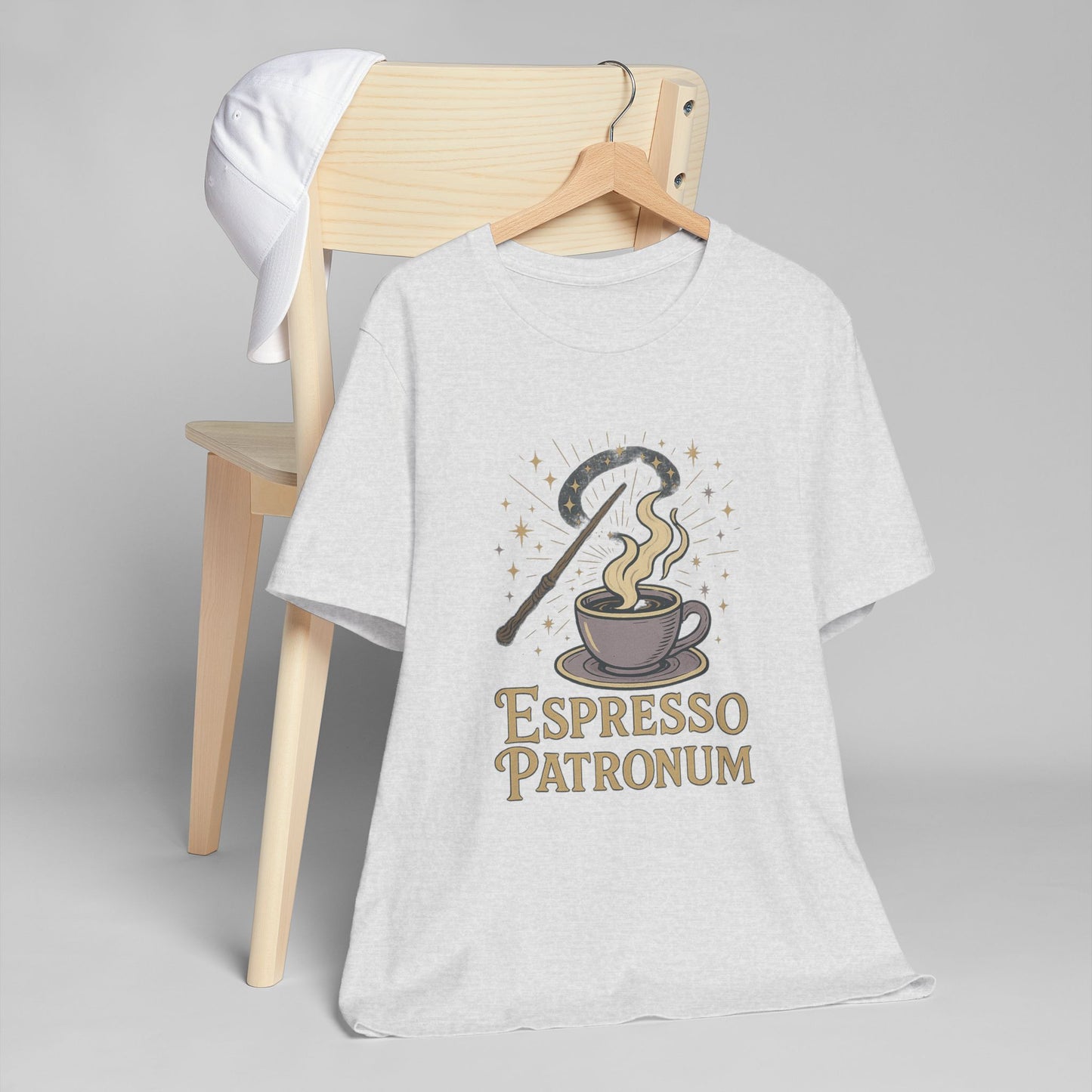 Espresso Patronum T-Shirt - Magical Coffee Tee, Gift for Coffee Lovers, Unisex Wizarding Apparel, Perfect for Casual Wear and Events