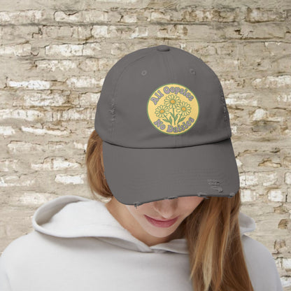 Distressed Cap, Funny Hat, Unisex Cap, All Oopise No Daisies