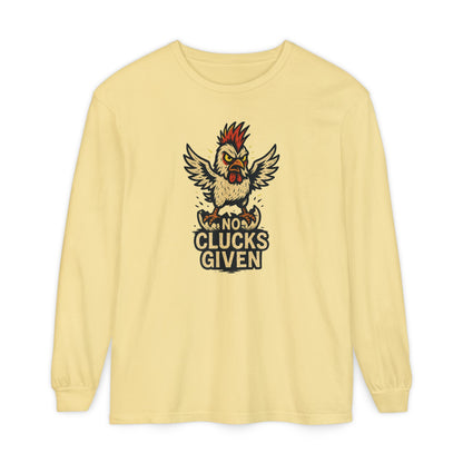 Funny Chicken T-Shirt, Unisex Long Sleeve Tee, Clucks Given Shirt, Gift for Farmers, Humor Apparel, Casual Wear