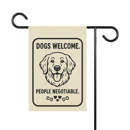 Dog Welcome Garden Banner, Pet Lover Decor, Outdoor Home Flag, Funny Dog Sign, Unique Garden Flag, Dog Friendly Decor