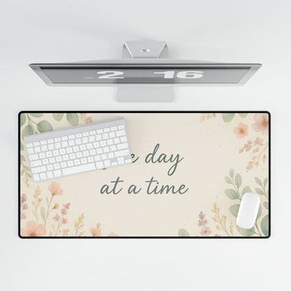 Floral Inspirational Desk Mat - One Day at a Time