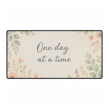Floral Inspirational Desk Mat - One Day at a Time