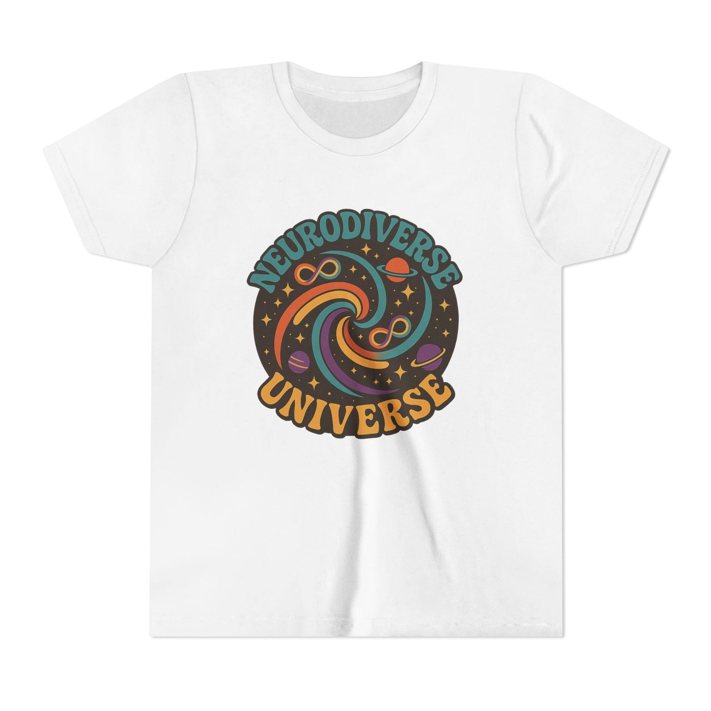 Neurodiverse Universe Youth Tee, Cool Children's T-Shirt, Educational Apparel, Gift for Kids, Space-themed Youth Shirt