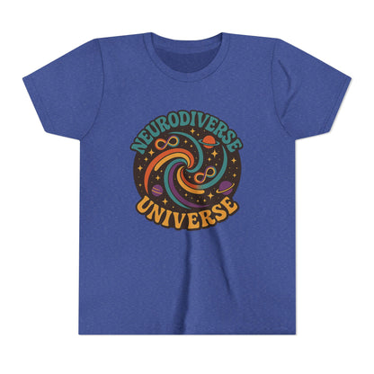 Neurodiverse Universe Youth Tee, Cool Children's T-Shirt, Educational Apparel, Gift for Kids, Space-themed Youth Shirt