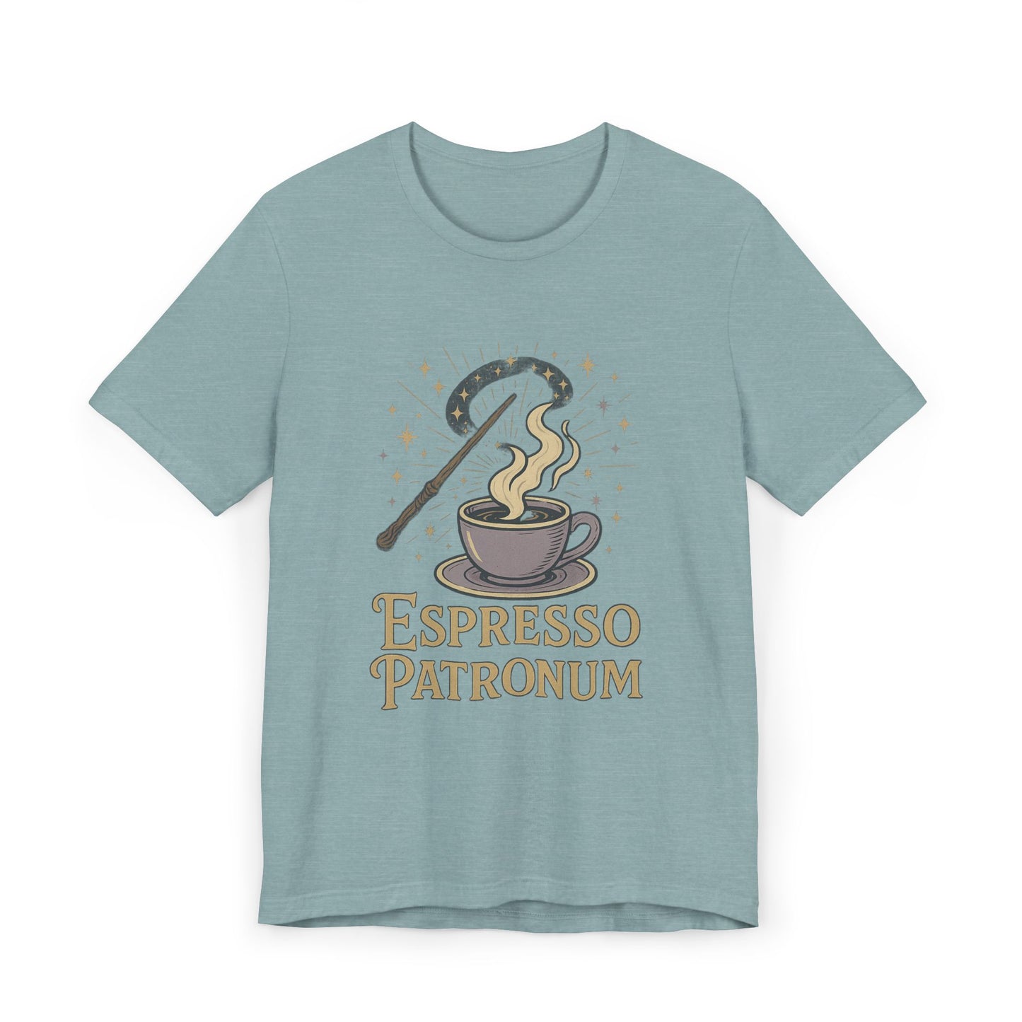 Espresso Patronum T-Shirt - Magical Coffee Tee, Gift for Coffee Lovers, Unisex Wizarding Apparel, Perfect for Casual Wear and Events