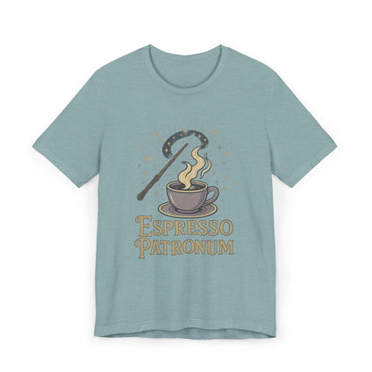 Espresso Patronum T-Shirt - Magical Coffee Tee, Gift for Coffee Lovers, Unisex Wizarding Apparel, Perfect for Casual Wear and Events