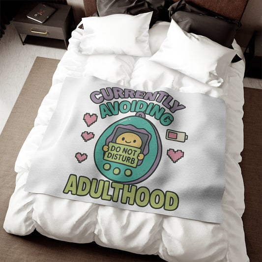 Cozy Sweatshirt Blanket - Currently Avoiding Adulthood, Perfect for Lazy Days, Gifts for Graduates, Birthday Comfort