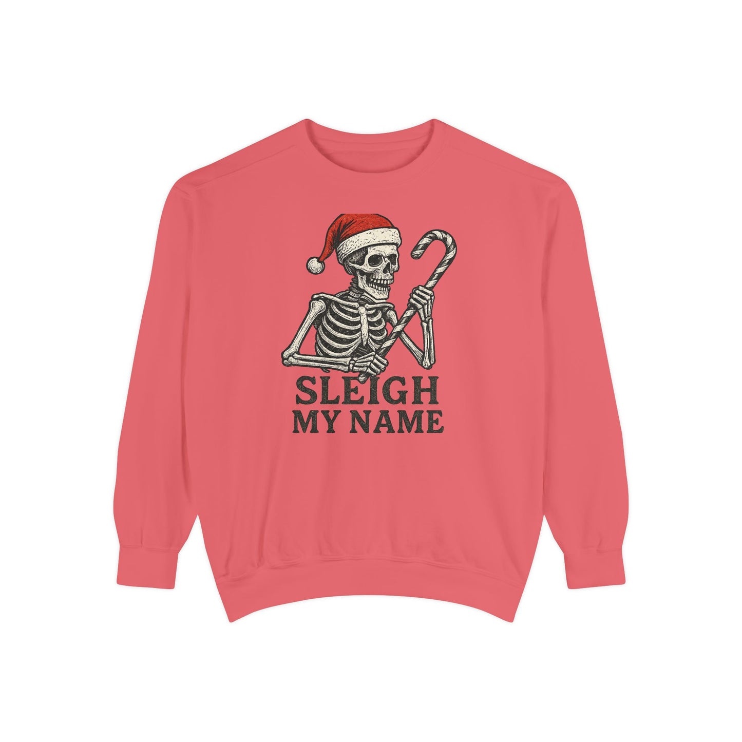 Skeleton Christmas Sweatshirt, Holiday Gift, Unisex Hoodie, Funny Xmas Apparel, Cozy Winter Wear, Sleigh My Name Design