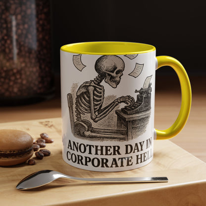 Corporate Humor Coffee Mug, Funny Office Gift, Skeleton Mug, Halloween Decor, Work From Home Coffee Cup, sarcastic office mug