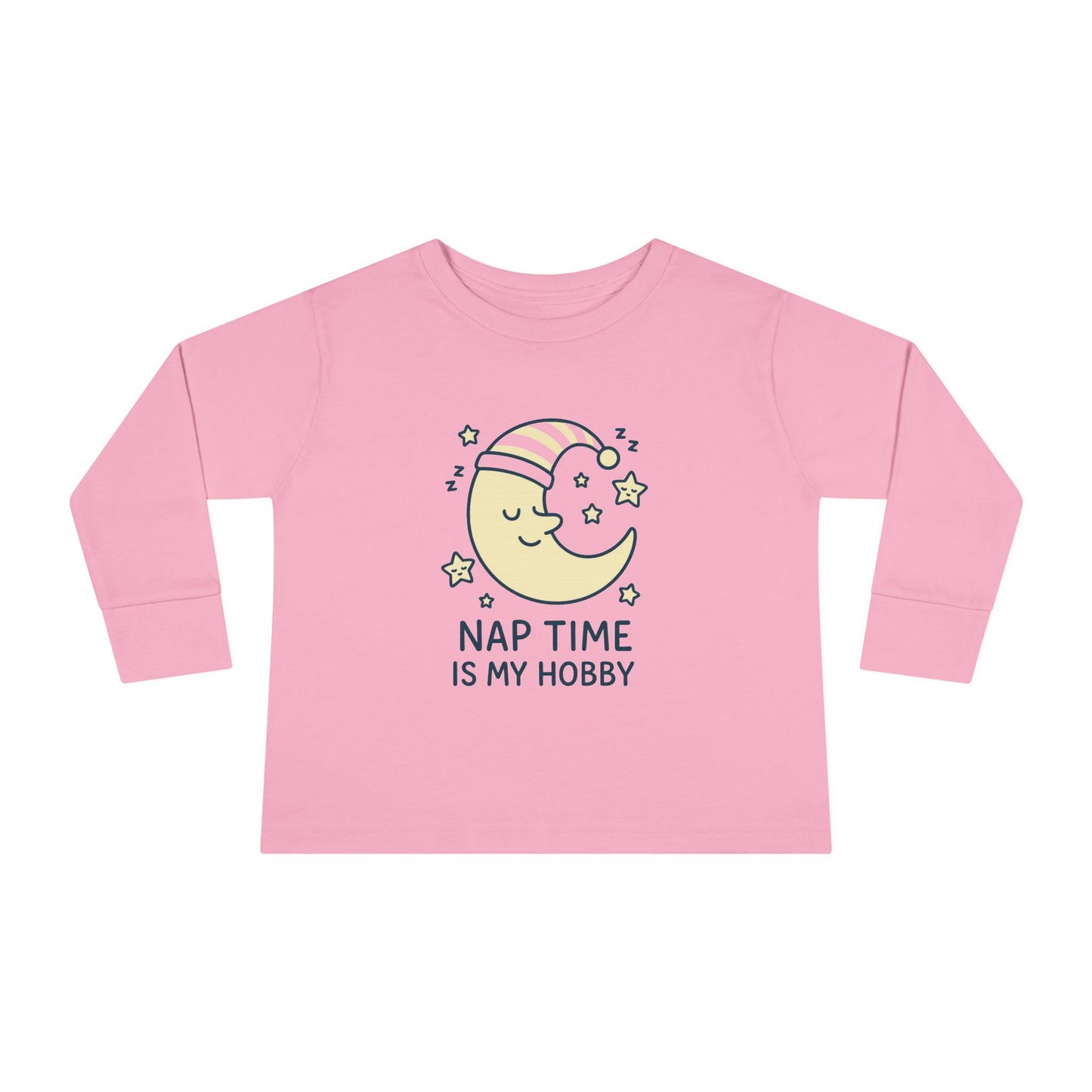Toddler Long Sleeve Tee with 'Nap Time Is My Hobby' Design - Cute Kids Apparel, Fun Sleepwear, Baby Gifts, Seasonal Wear, Toddler Fashion