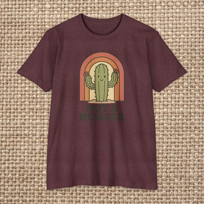 Cactus Humor Tee, Funny Cactus Shirt, Not a Hugger T-shirt, Unisex Casual Wear, Gift for Introverts