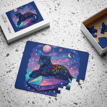 Colorful Cosmic Leopard Puzzle for Kids, 30-Piece, Fun Activities, Educational Games, Family Bonding, Suitable for Birthdays
