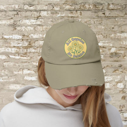Distressed Cap, Funny Hat, Unisex Cap, All Oopise No Daisies