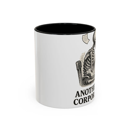 Corporate Humor Coffee Mug, Funny Office Gift, Skeleton Mug, Halloween Decor, Work From Home Coffee Cup, sarcastic office mug