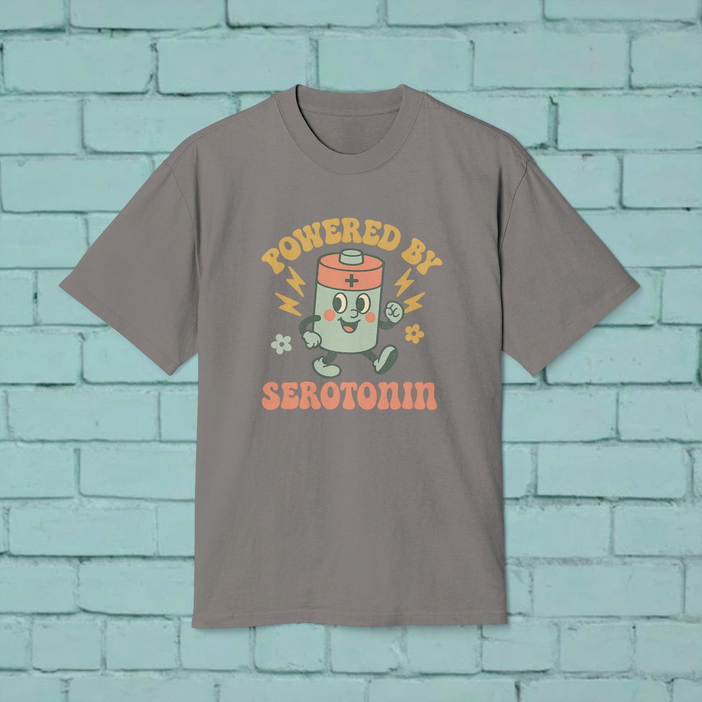 Powered by Serotonin Unisex Heavy Faded Tee