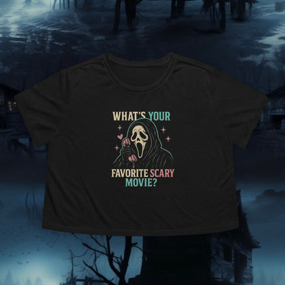 Halloween Scary Movie Tee, Women's Cropped T-Shirt, Spooky Movie Lover Gift, Fall Fashion, Halloween Party Apparel