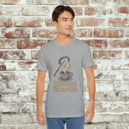 Espresso Patronum T-Shirt - Magical Coffee Tee, Gift for Coffee Lovers, Unisex Wizarding Apparel, Perfect for Casual Wear and Events