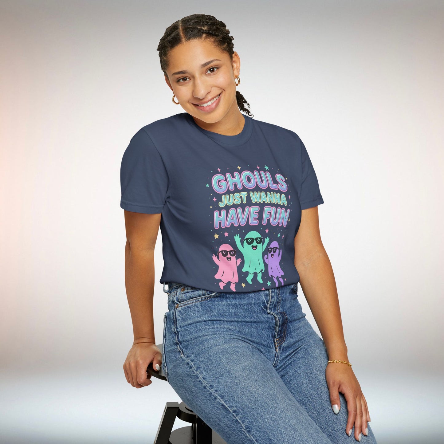 Fun Ghouls Graphic T-Shirt, Halloween Shirt, Unisex Tee, Ghost Lovers Gift, Party Apparel, Cute Summer Outfit