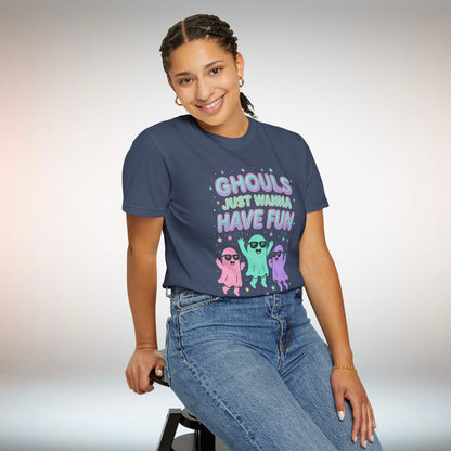 Fun Ghouls Graphic T-Shirt, Halloween Shirt, Unisex Tee, Ghost Lovers Gift, Party Apparel, Cute Summer Outfit