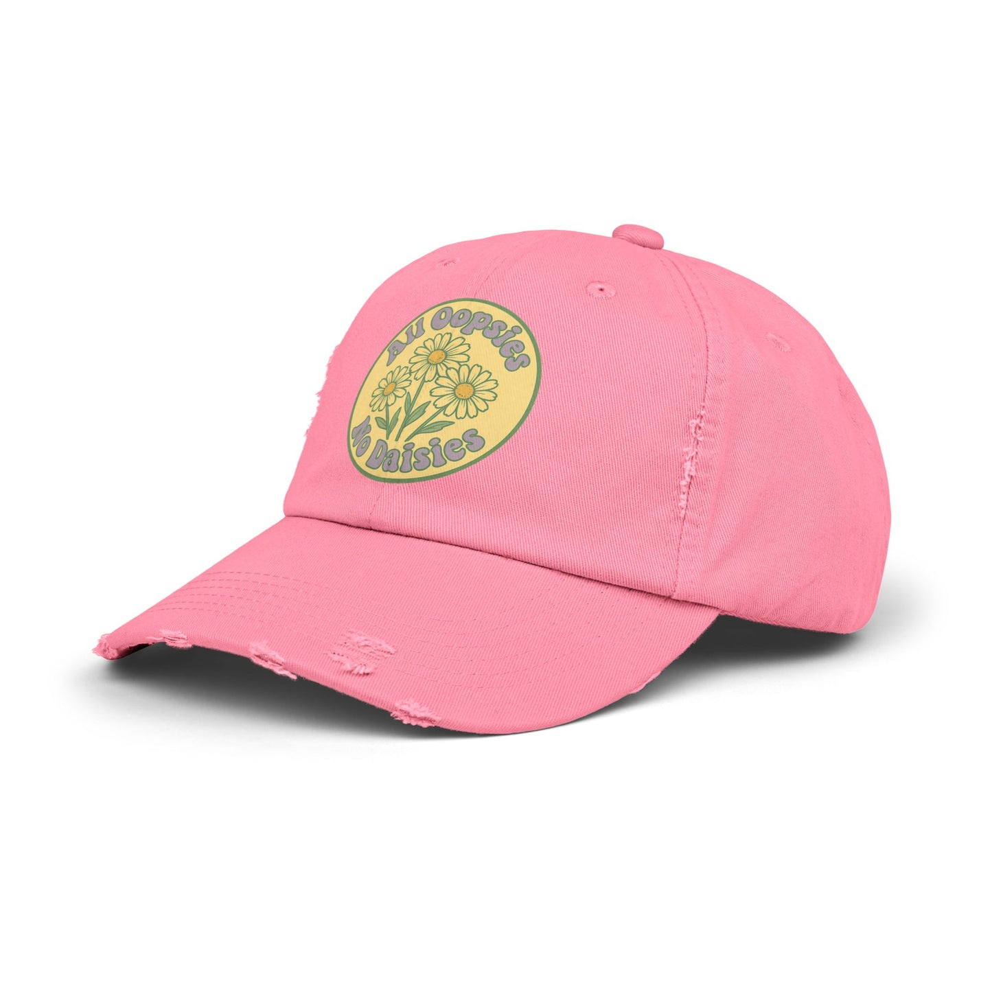 Distressed Cap, Funny Hat, Unisex Cap, All Oopise No Daisies