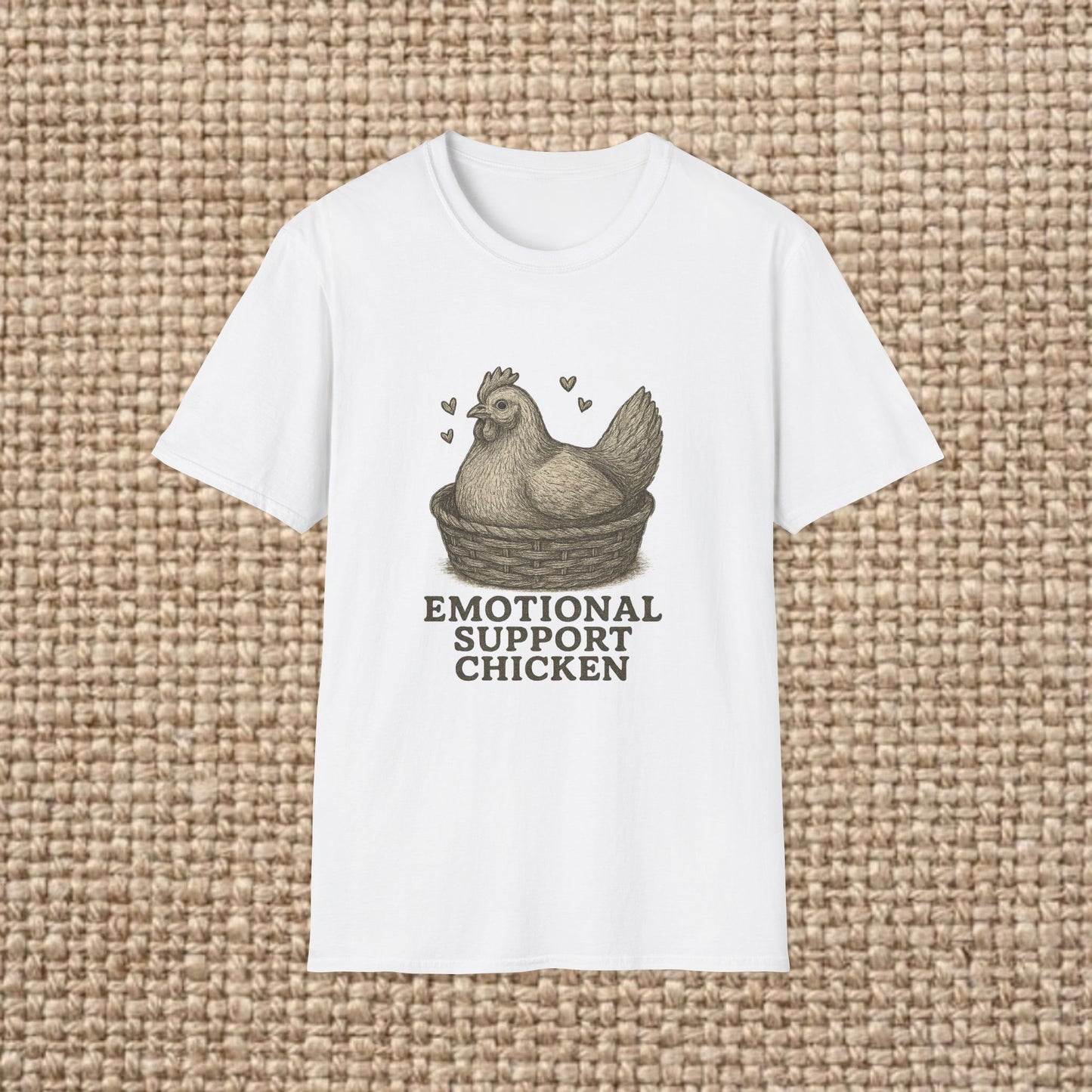 Emotional Support Chicken T-Shirt, Funny Chicken Tee, Farm Animal Gift, Quirky Humor Shirt, Cute Casual Wear, Unisex Apparel
