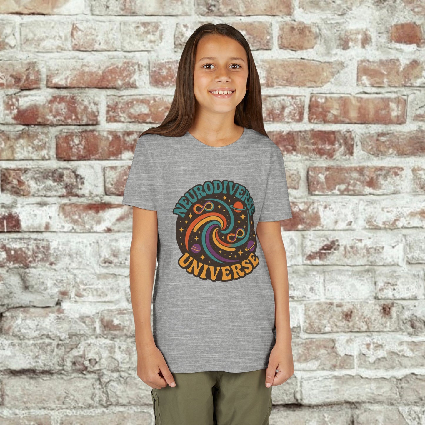 Neurodiverse Universe Youth Tee, Cool Children's T-Shirt, Educational Apparel, Gift for Kids, Space-themed Youth Shirt