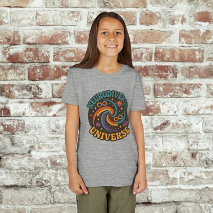 Neurodiverse Universe Youth Tee, Cool Children's T-Shirt, Educational Apparel, Gift for Kids, Space-themed Youth Shirt